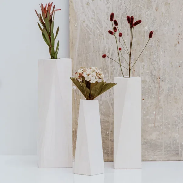 Soft white floral vases