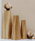 Oak geometric floral vases