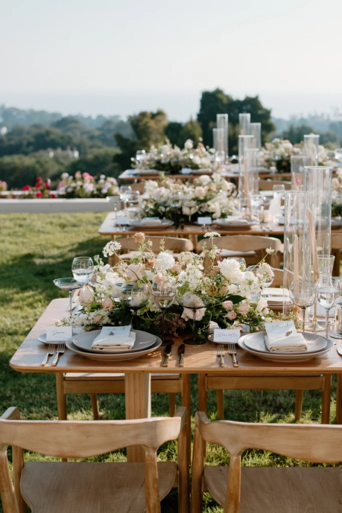 Dining setup — Carlsbad Table, Nordic Armchair | Vogue Rentals