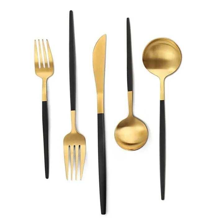 Gold & Black Flatware