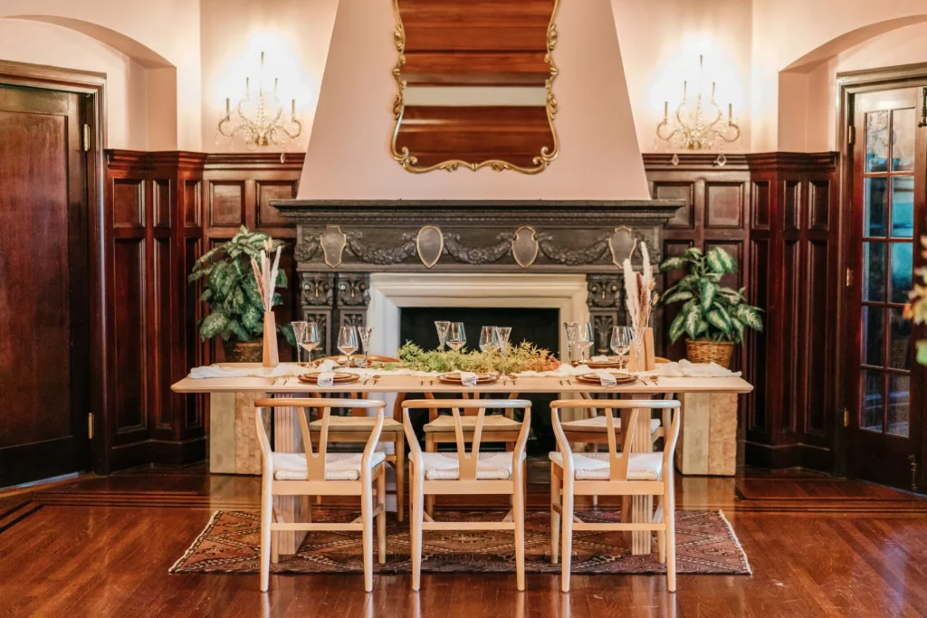 Dining setup — Carlsbad Table, Y Style Modern Chair | Vogue Rentals