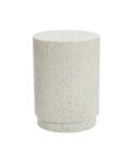 Ivory White Cement Round Side Table