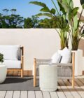 Ivory White Cement Round Side Table - Image 2