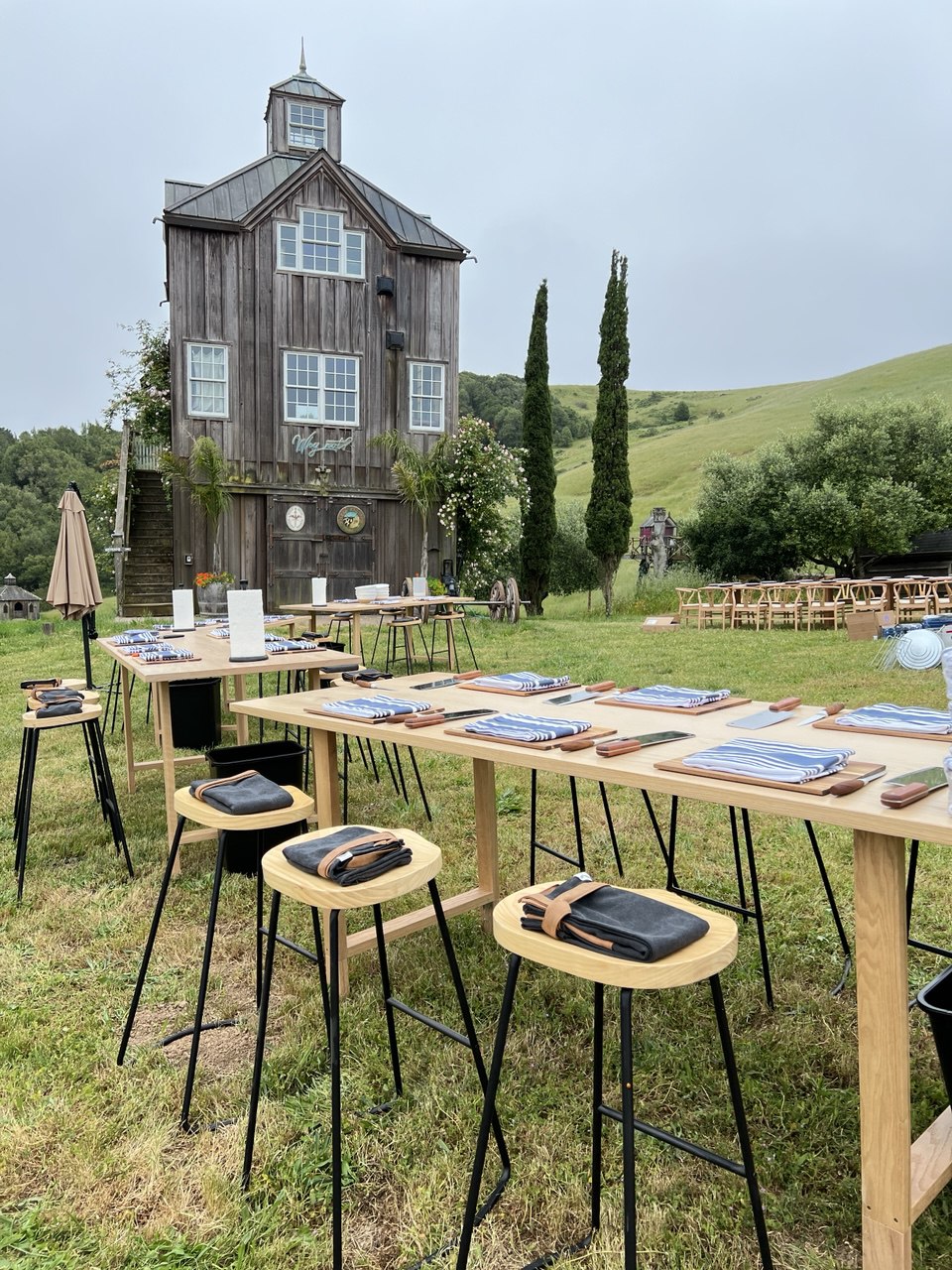 Farm table dinner setup Orange County