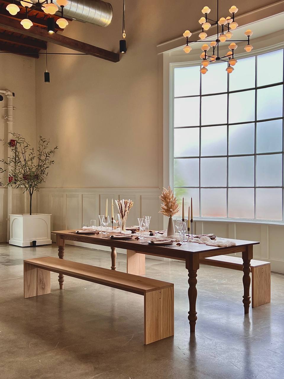 Farm table rental styled event Southern California