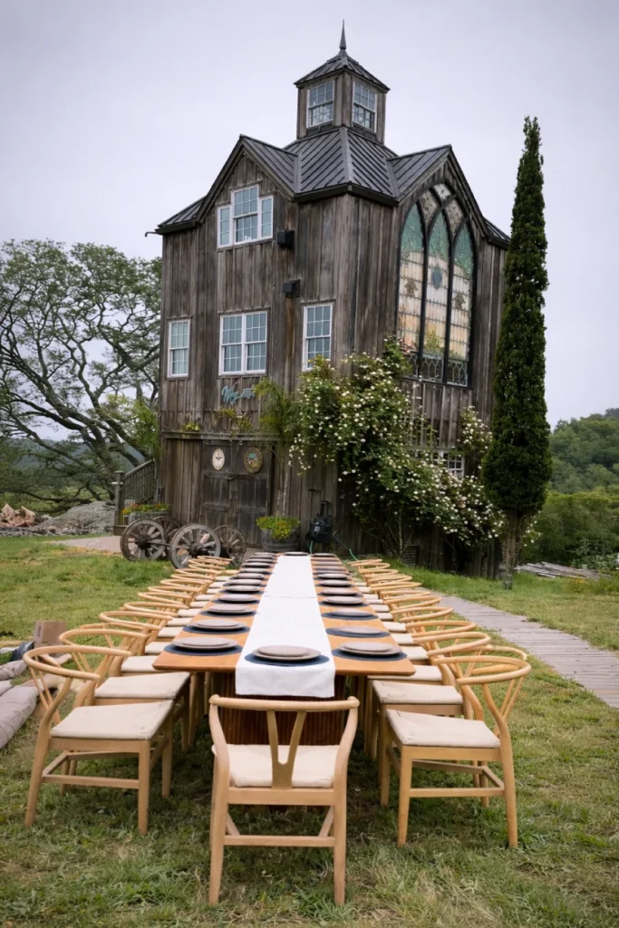 Dining setup — Carlsbad Table, Y Style Modern Chair | Vogue Rentals