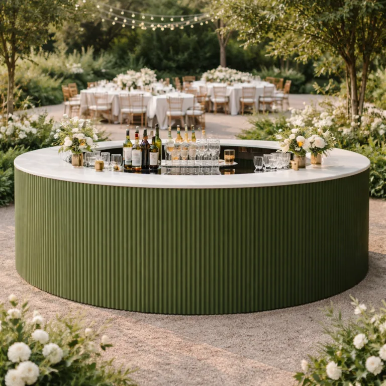 Handcrafted portable bar rental by Vogue Rentals